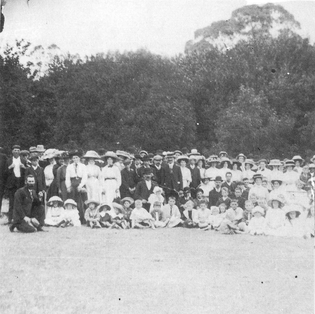 First school picnic held at the Masters' homestead circa 1915