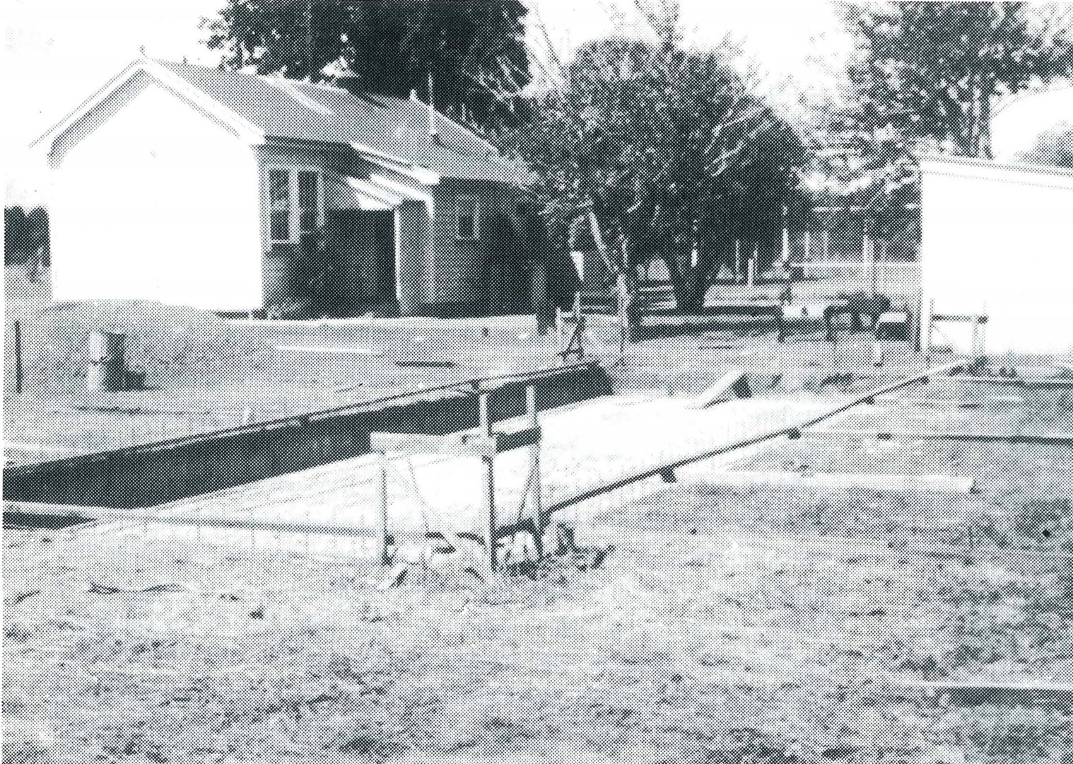Construction of school swimming pool 1955-56