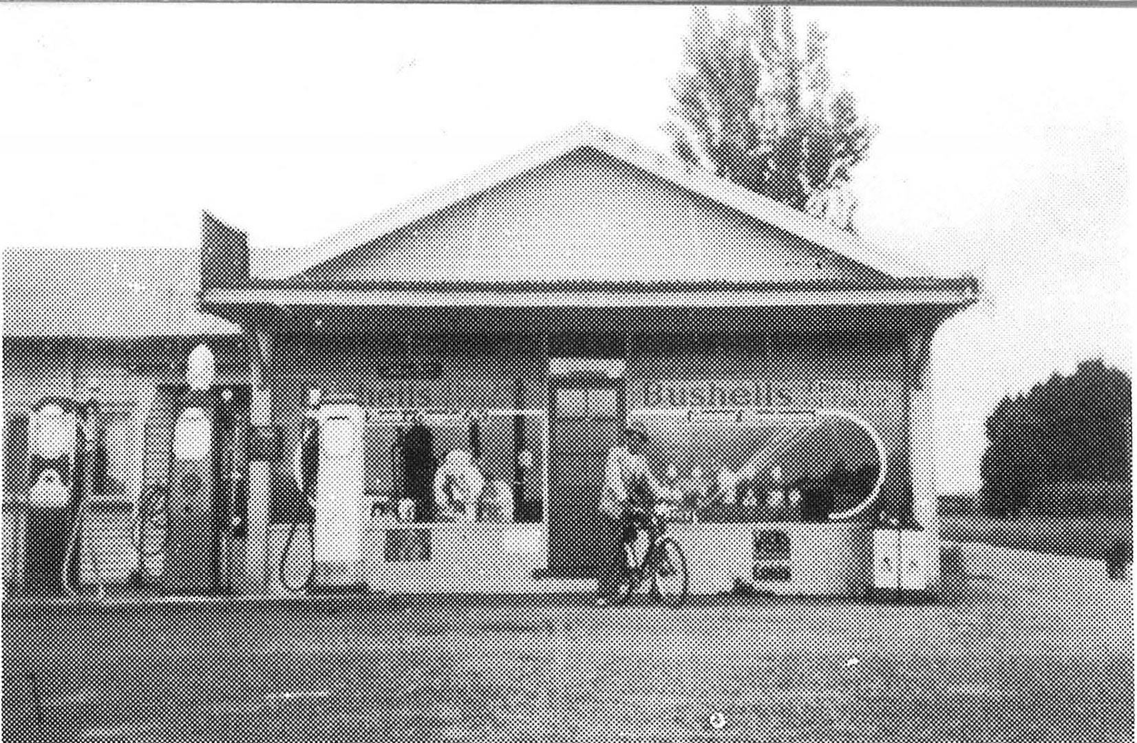 Eureka store with petrol pumps, circa 1960.