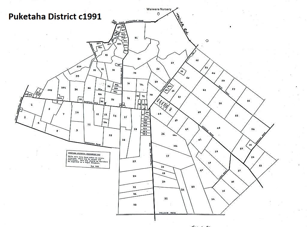 Puketaha District Map 1991/2